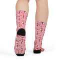 Pink Geometric Floral Crew Socks