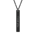 Engraved "I Love You" Vertical Bar Necklace