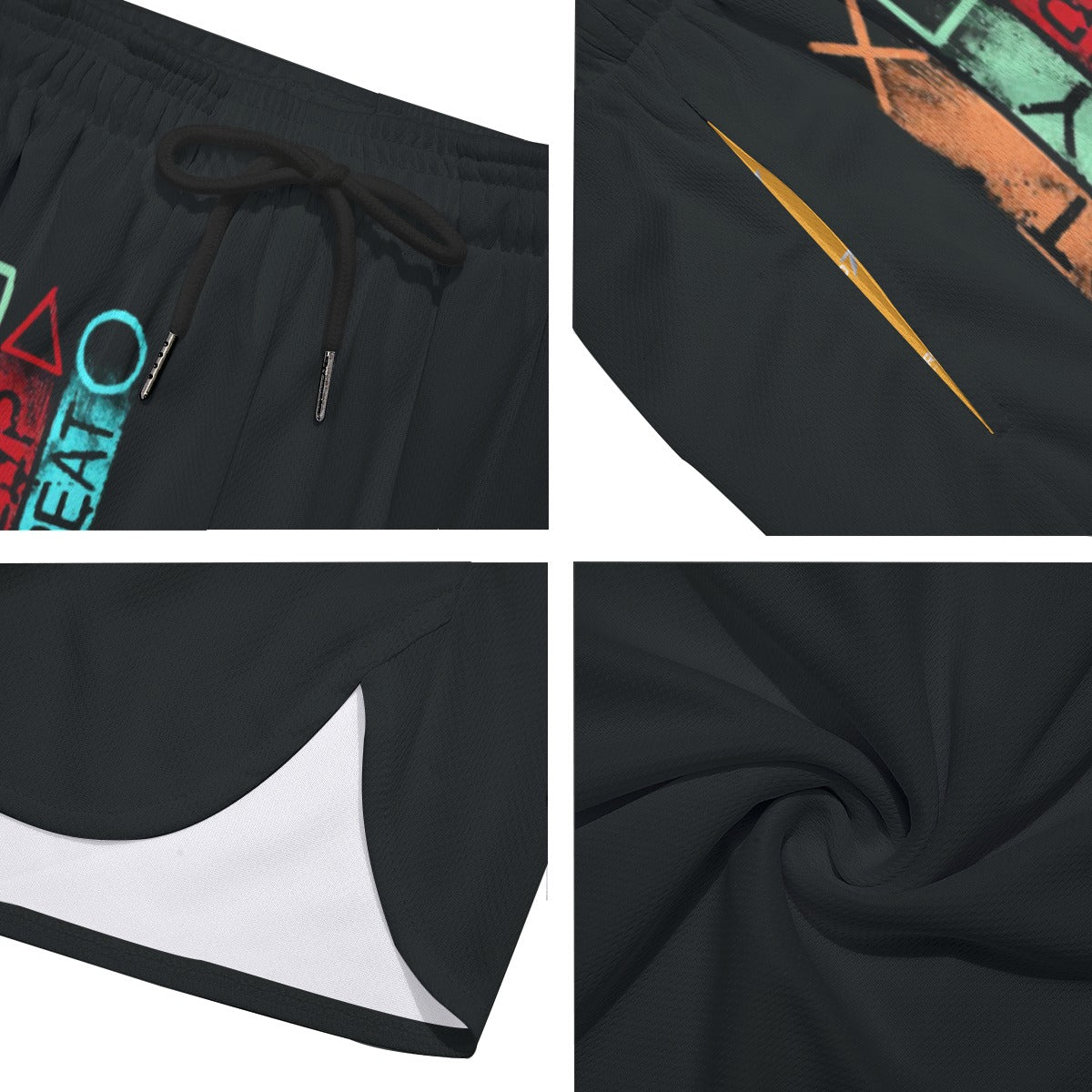 Eat, Play and Repeat Men's Side Split Running Sport Shorts