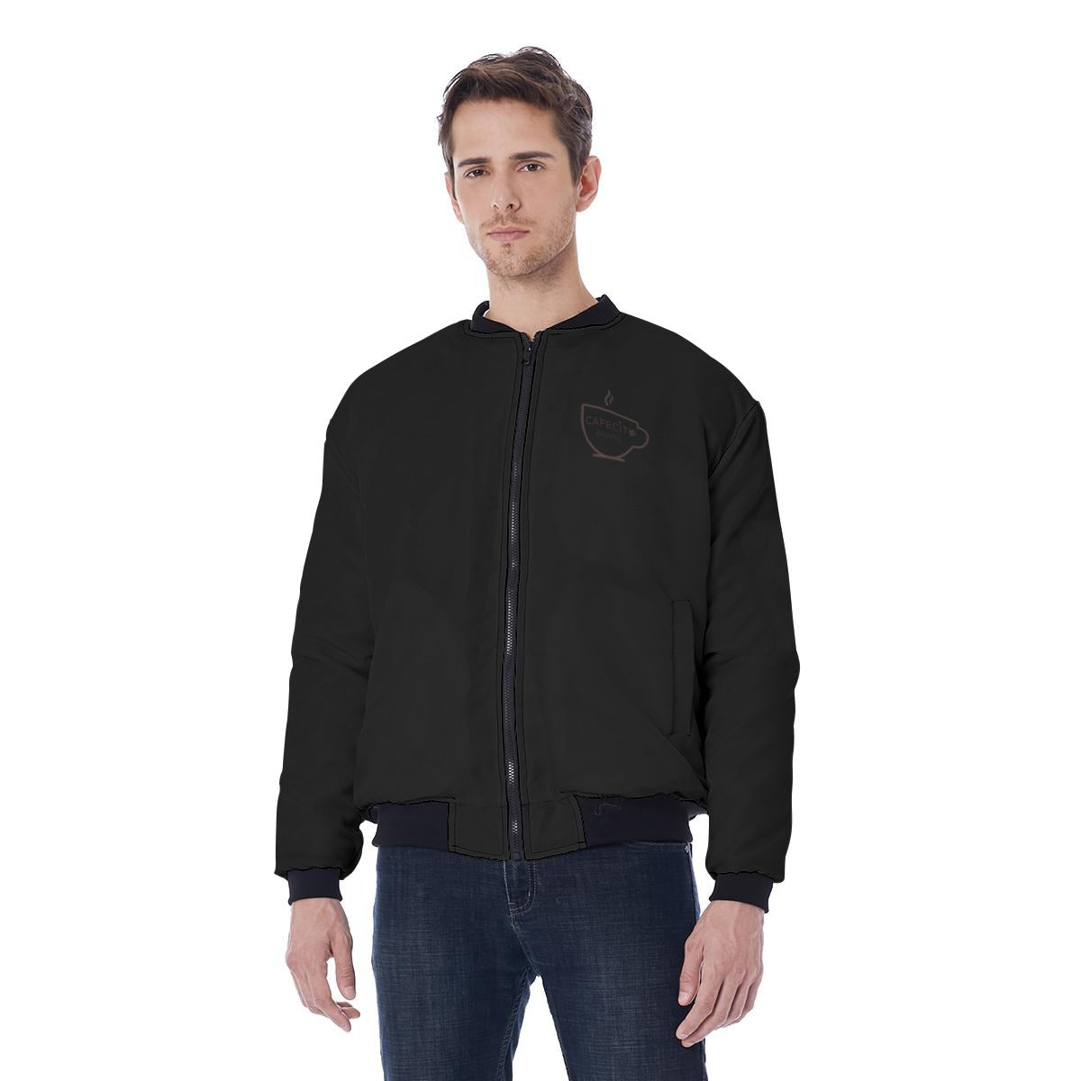 Cafecito Men's Bomber Jacket Without Sleeve Pocket