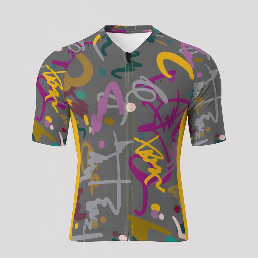 Graphity  Men's Short-Sleeve Cycling Jersey With Black Zipper|Bonded Seam
