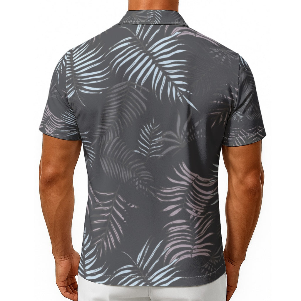 Palm Hawaiian Shirt With Button Closure
