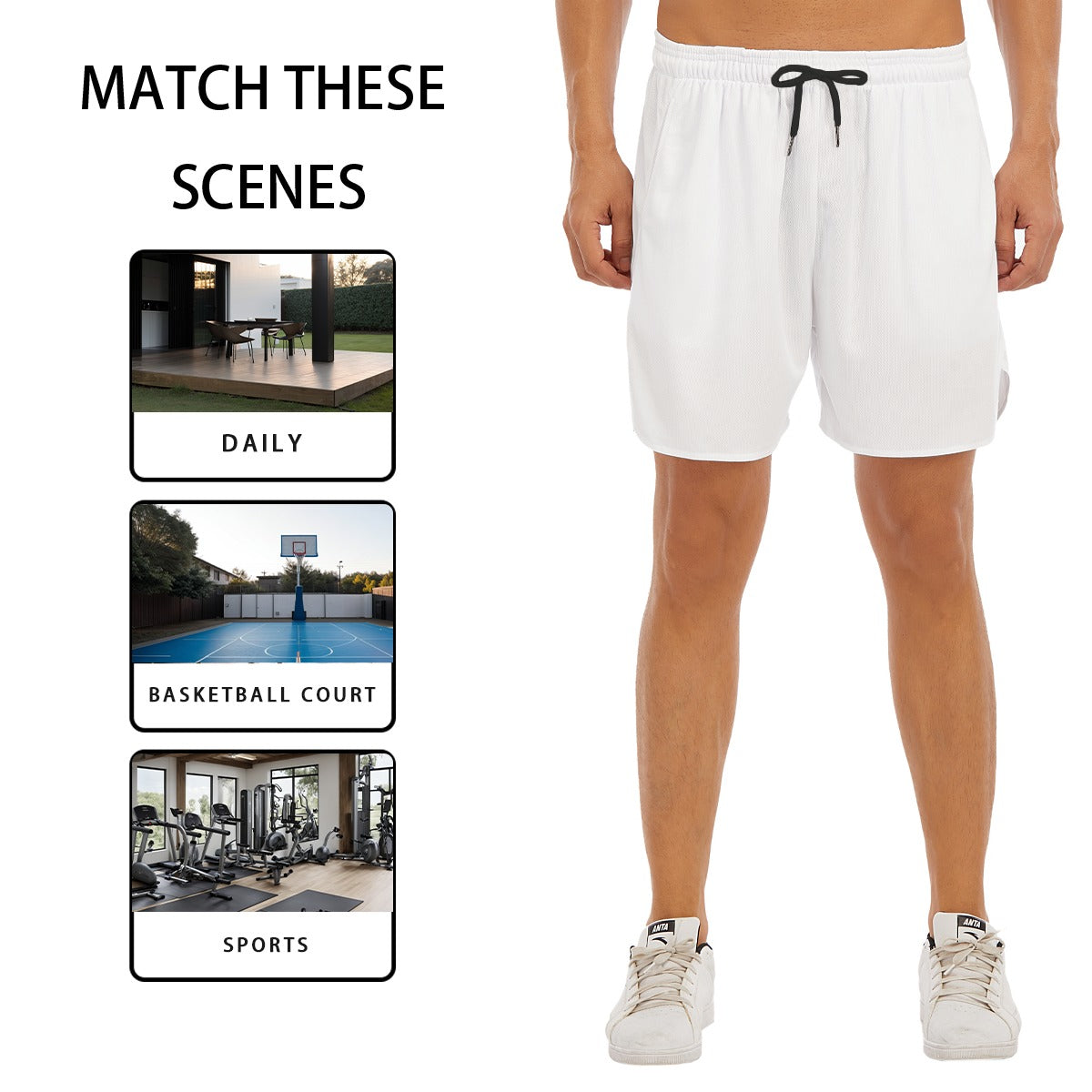 Eat, Play and Repeat Men's Side Split Running Sport Shorts
