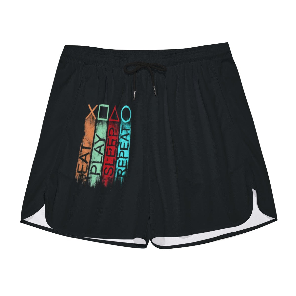 Eat, Play and Repeat Men's Side Split Running Sport Shorts