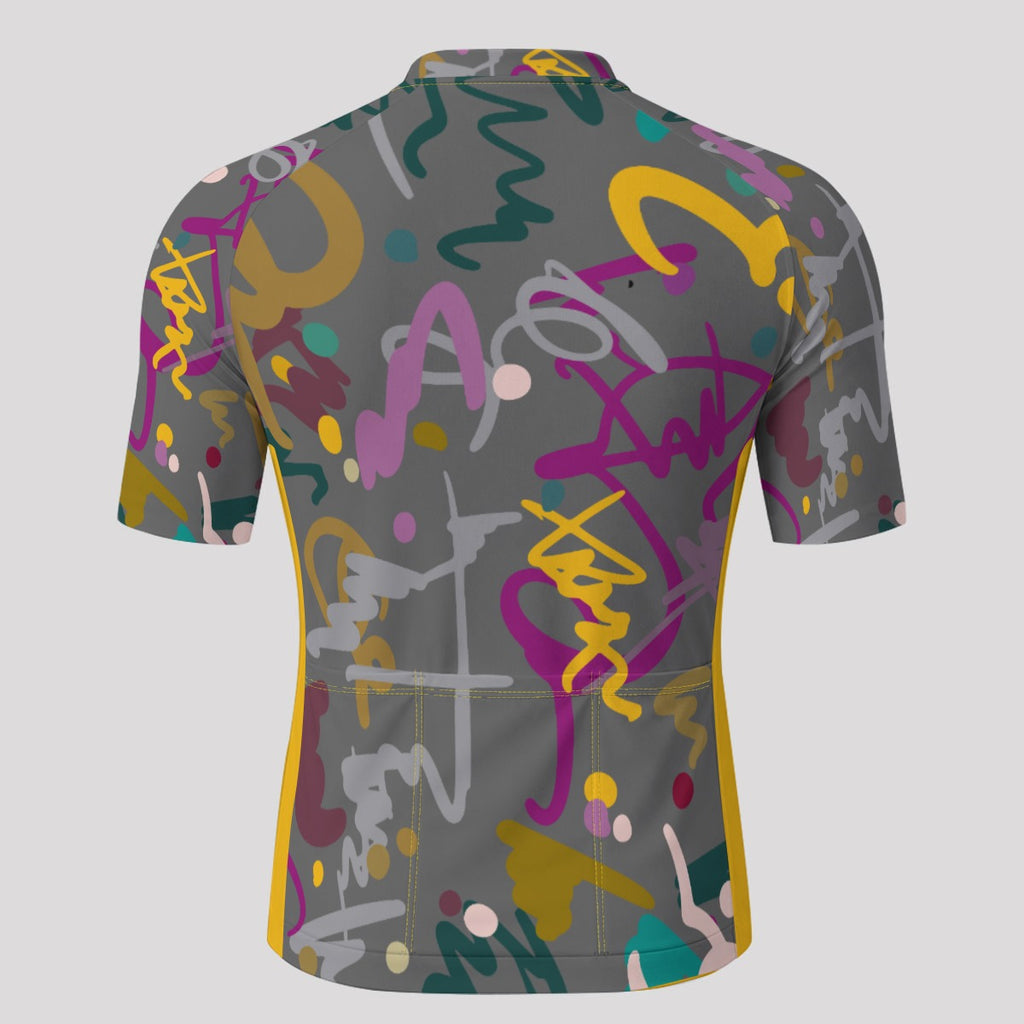 Graphity  Men's Short-Sleeve Cycling Jersey With Black Zipper|Bonded Seam