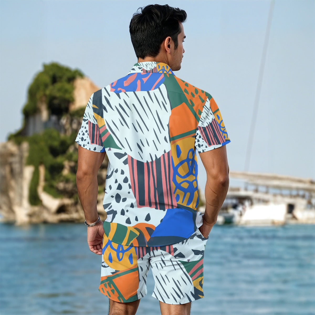Geometry Image  Men's Summer Shirt Set