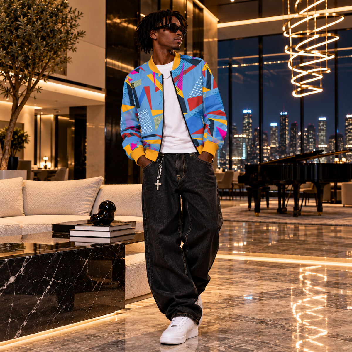Geometyric 4 Unisex Bomber Jacket