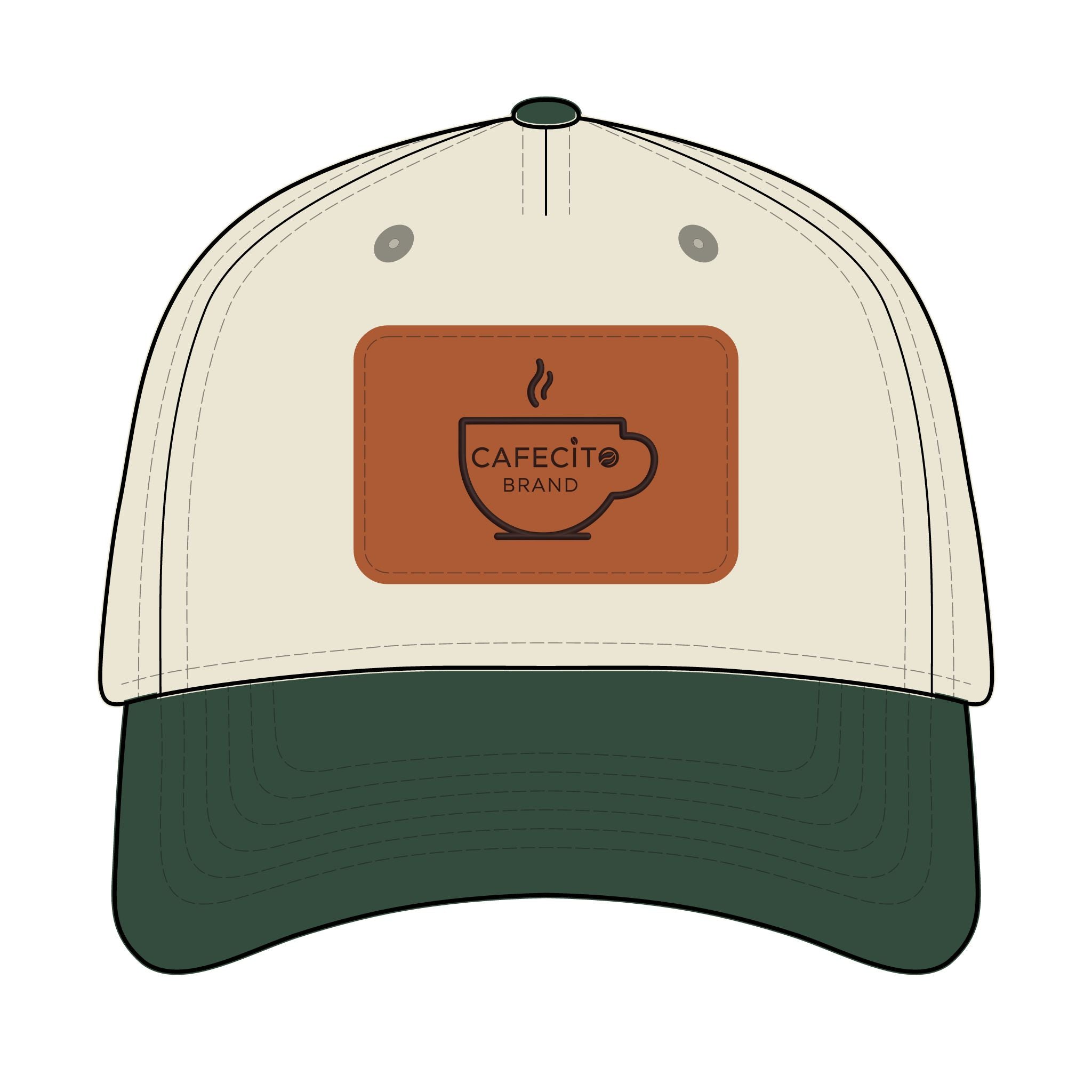 Cafecito  Leather Patch Baseball Cap