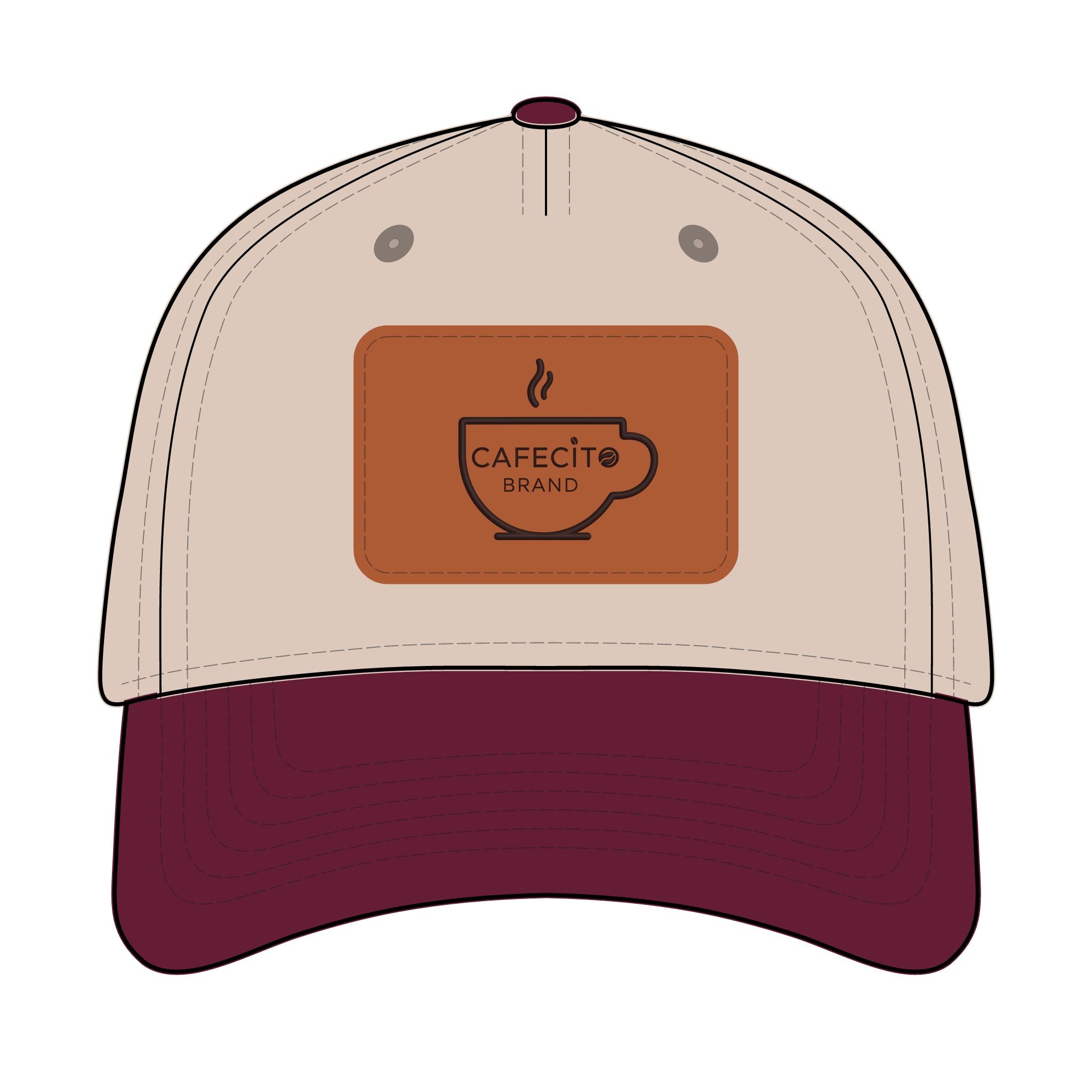 Cafecito  Leather Patch Baseball Cap