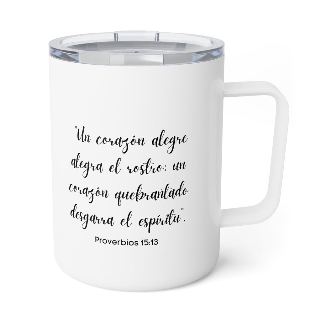 Cafecito Insulated Coffee Mug Proverbios 15:13
