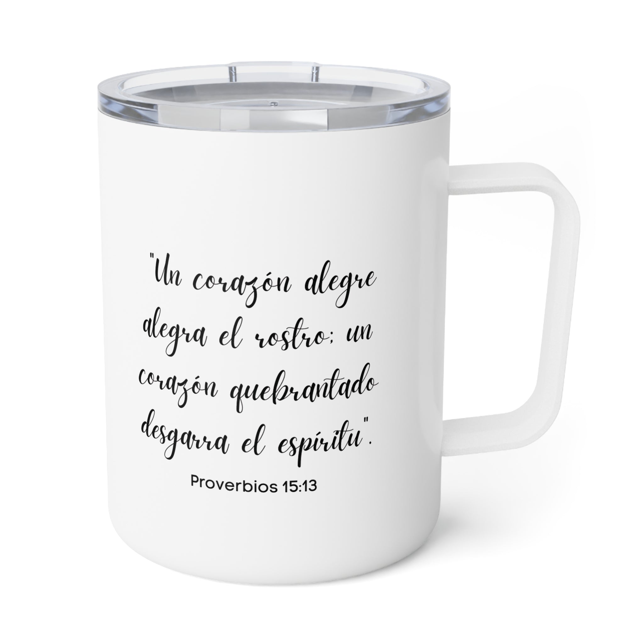 Cafecito Insulated Coffee Mug Proverbios 15:13