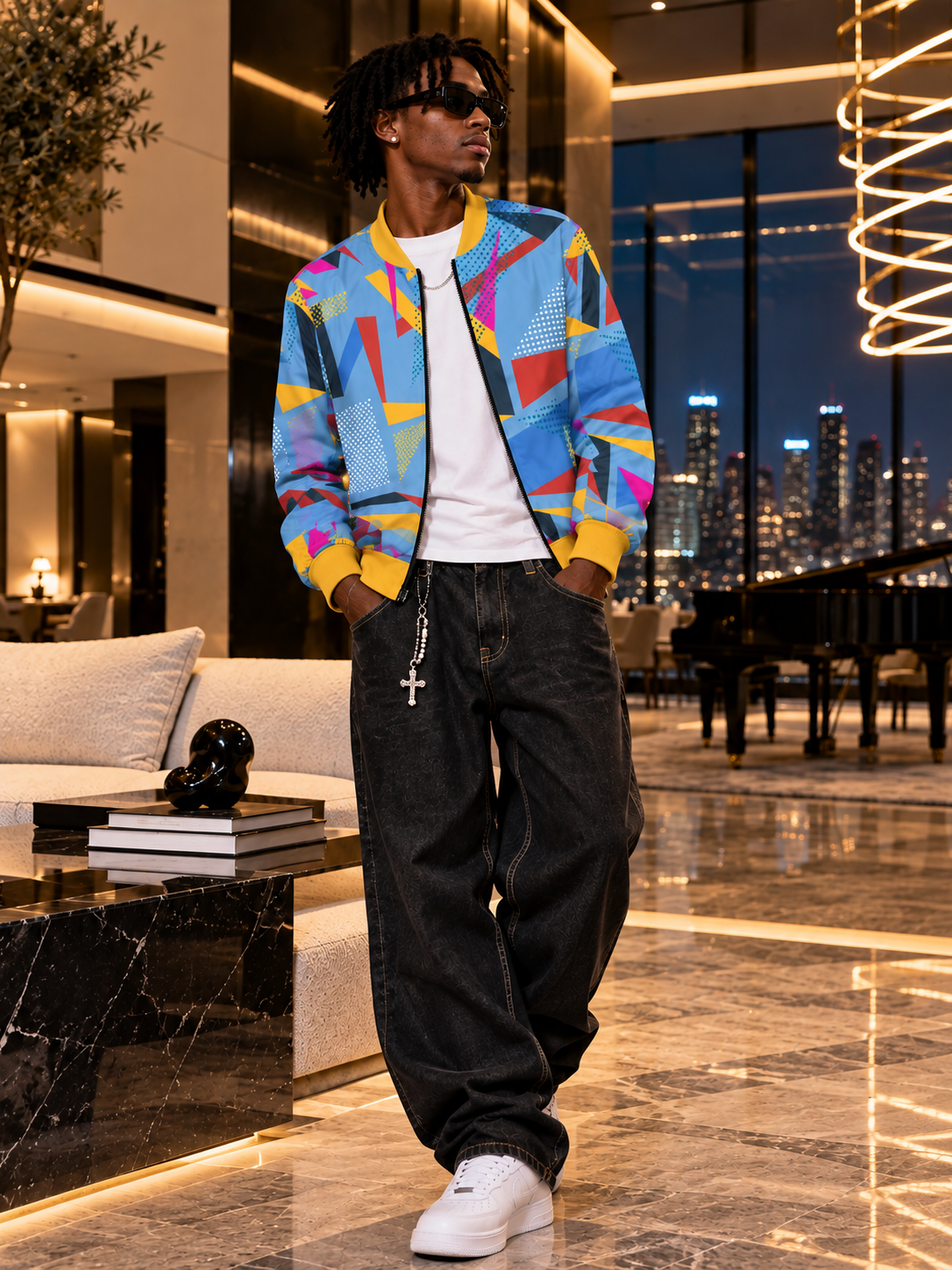 Geometyric 4 Unisex Bomber Jacket