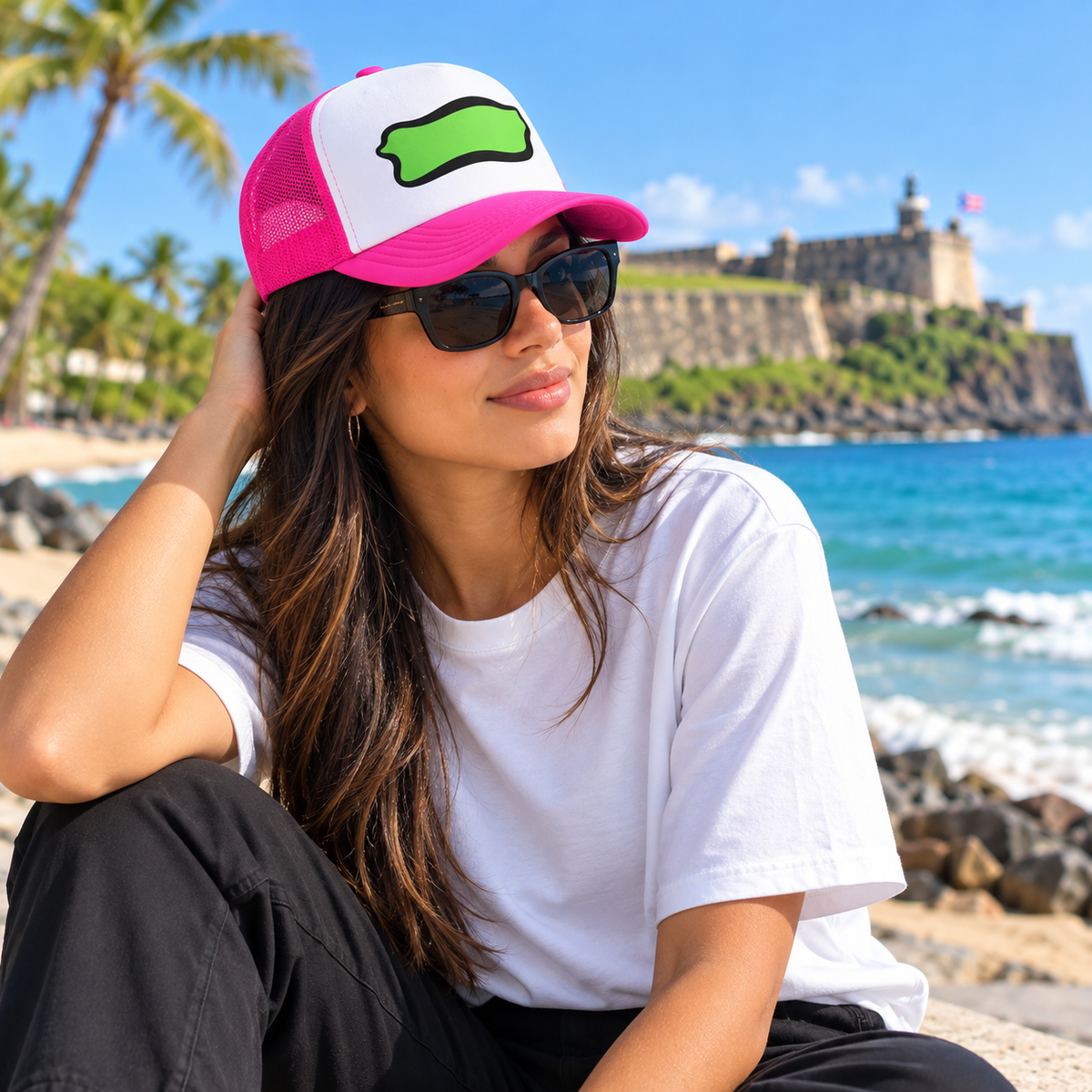 Puerto Rico Outline Trucker Hat