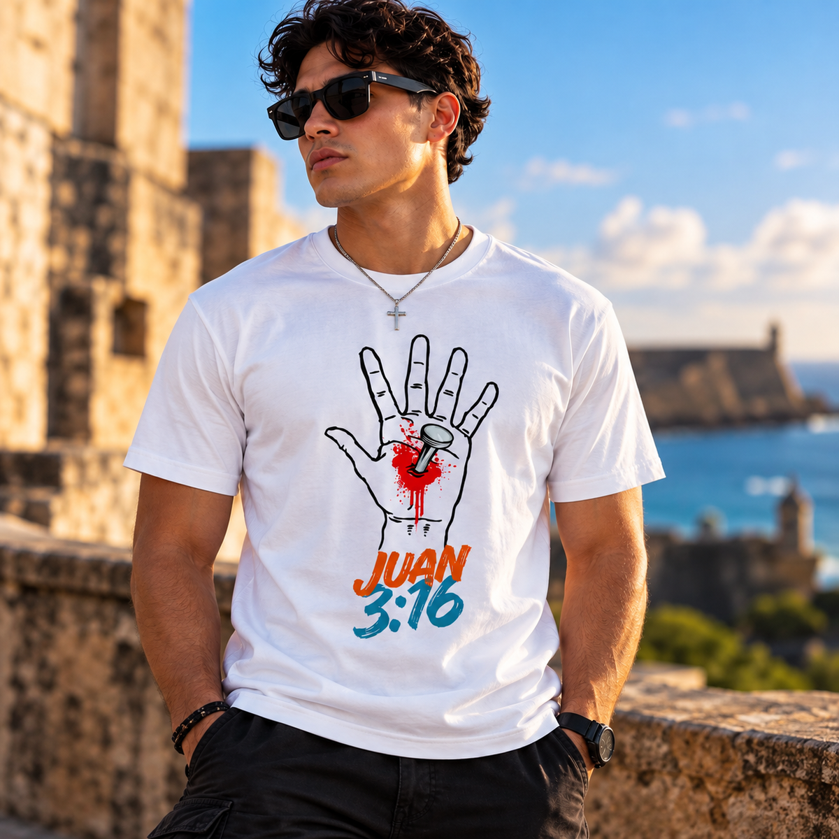Juan 3:16 (clavos en la manos)